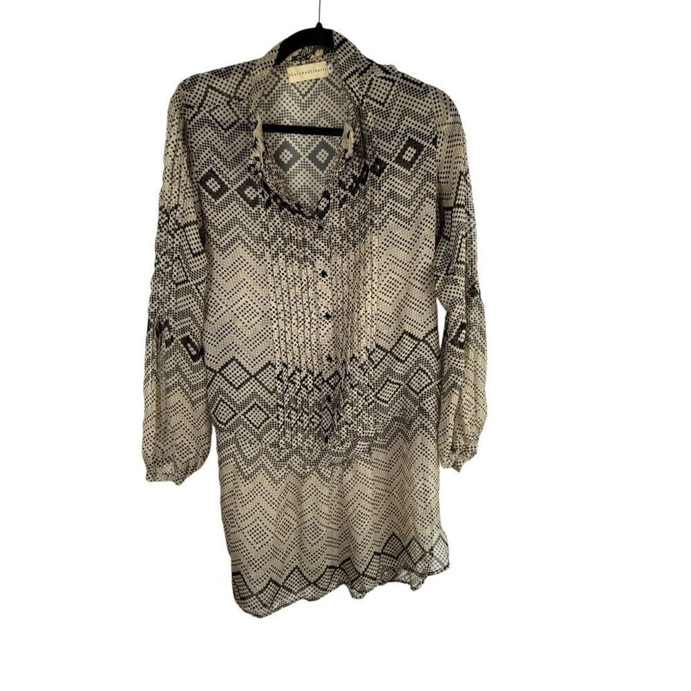 4 Love and Liberty cream and black shear tunic dress- size s